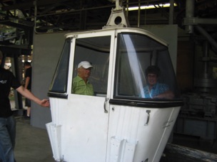 Taking the tramway up the mountain