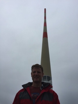 TV transmitter atop Mt. Santis.  <hr>  TV Turm.