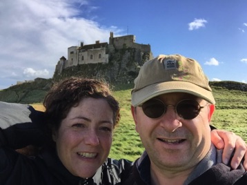 Lindisfarne Castle behind us.