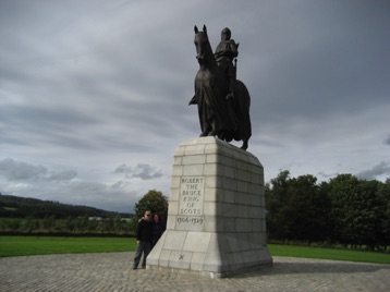 Christian at Bannockburn battleground monument.